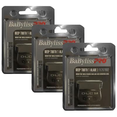 3x Babyliss Pro DLC 2.0MM Deep Tooth T-Blade FX707BD2