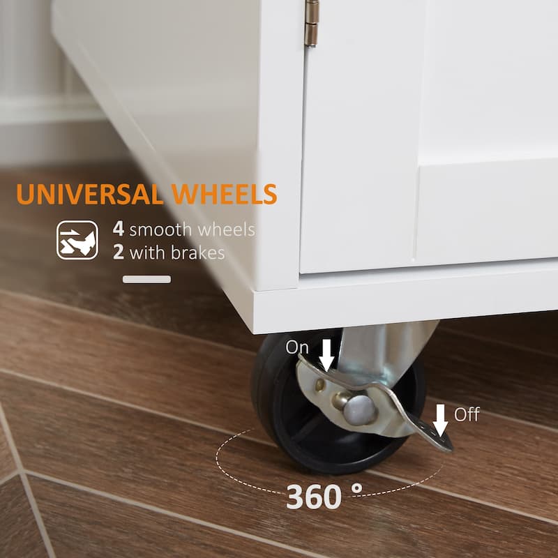 Homeco Kitchen Island Cart Rolling Trolley Cart with Drawer and Towel Rack