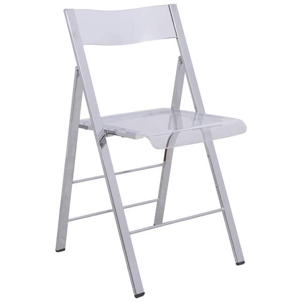 Leisuremod Menno Modern Acrylic Folding Chair With Chrome Frame On Sale Overstock 10755918 Buy folding chairs and get the best deals ✅ at the lowest prices ✅ on ebay! leisuremod