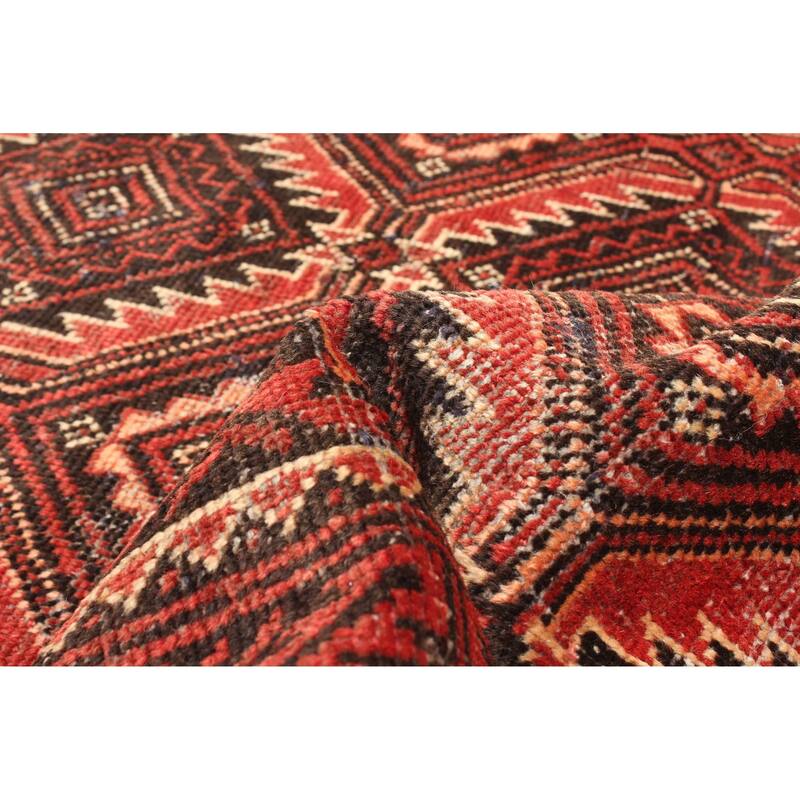 ECARPETGALLERY Hand-knotted Baluch Red Wool Rug - 3'6 x 6'1