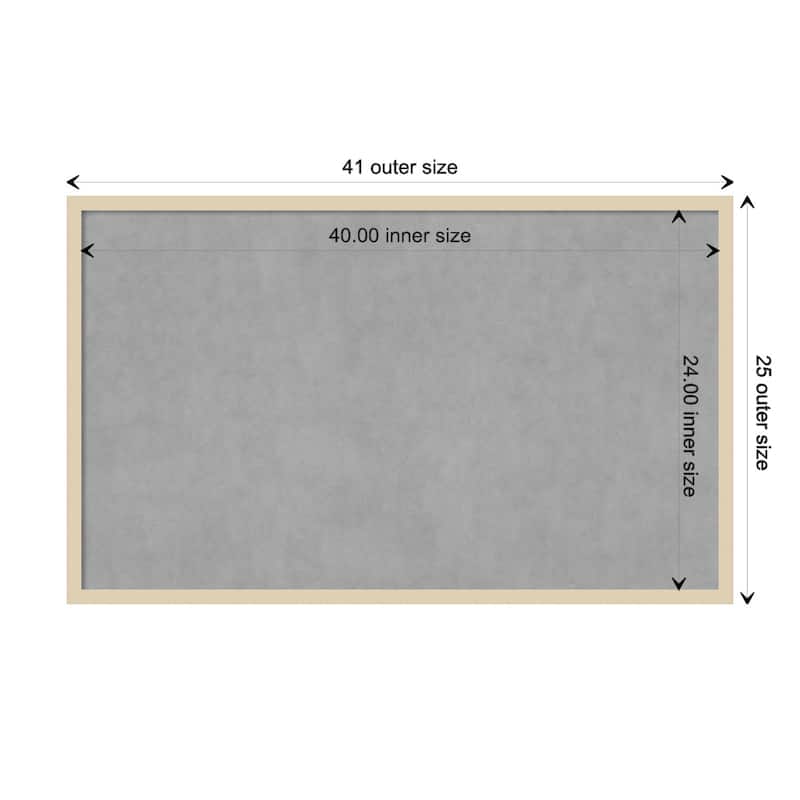 Amanti Art Svelte Natural Framed Magnetic Board - Board Size 40x24