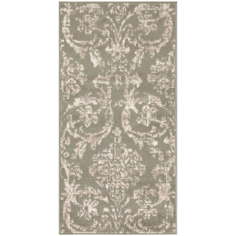 Nourison Jubilant Vintage Farmhouse Damask Area Rug - 2' x 4' - Olive