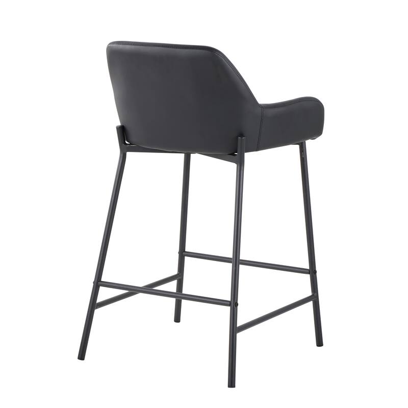 Carbon Loft Galotti Black Fixed-Height Upholstered Bar Stool - Set of 2