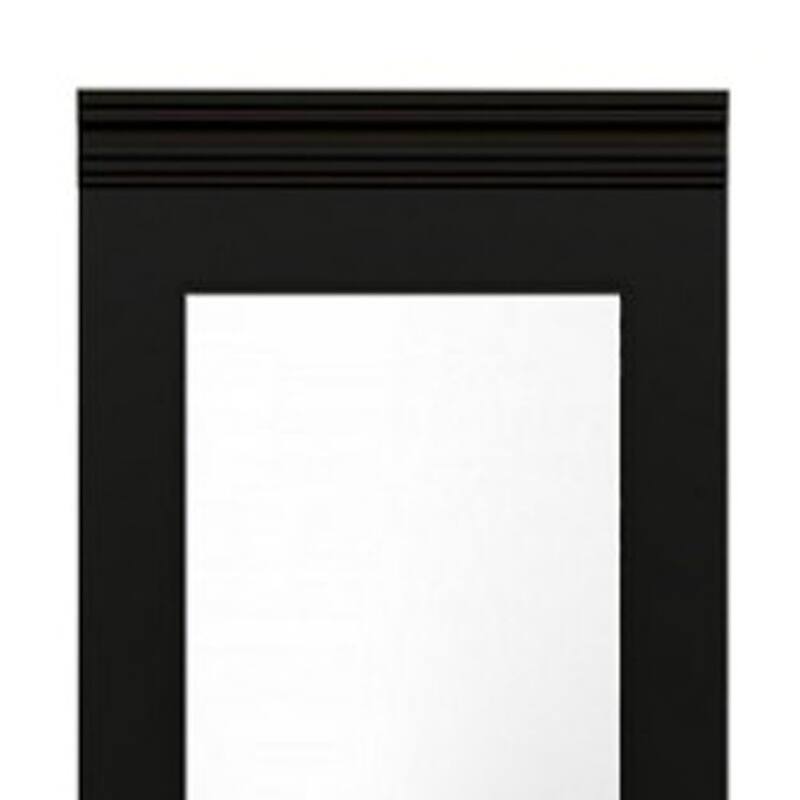 HomeRoots 71" Black Wood Mirrored Two Door Combo Dresser