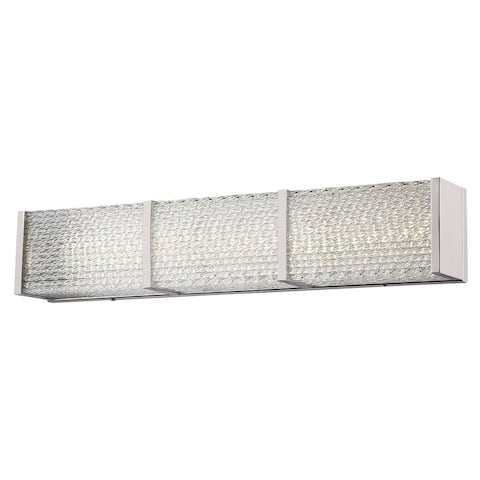 Avenue Lighting Cermack St. Collection brushed nickel aluminum and crystal LED bathroom vanity fixture. - 12