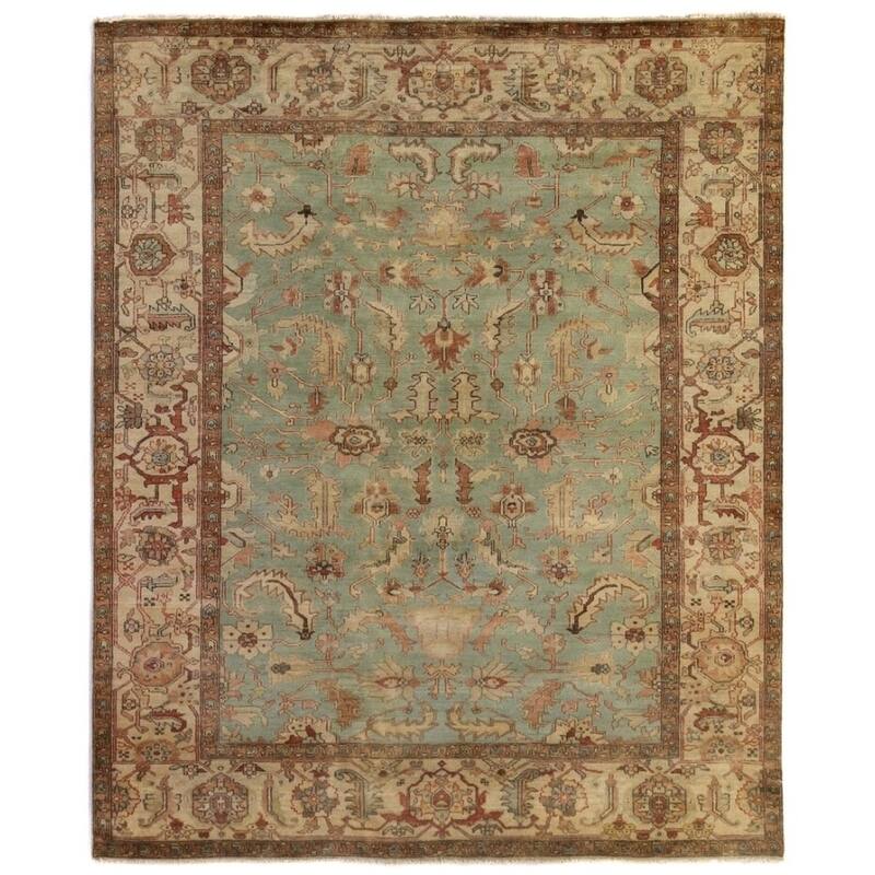 Exquisite Rugs Serapi Light Blue / Ivory New Zealand Wool Rug (10' x 14'). - 10' x 14'