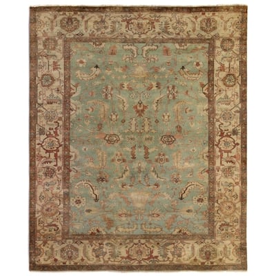 Exquisite Rugs Serapi Light Blue / Ivory New Zealand Wool Rug (10' x 14'). - 10' x 14'