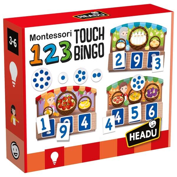 slide 2 of 3, Headu 123 Montessori Touch Bingo Multi - Math - Kids