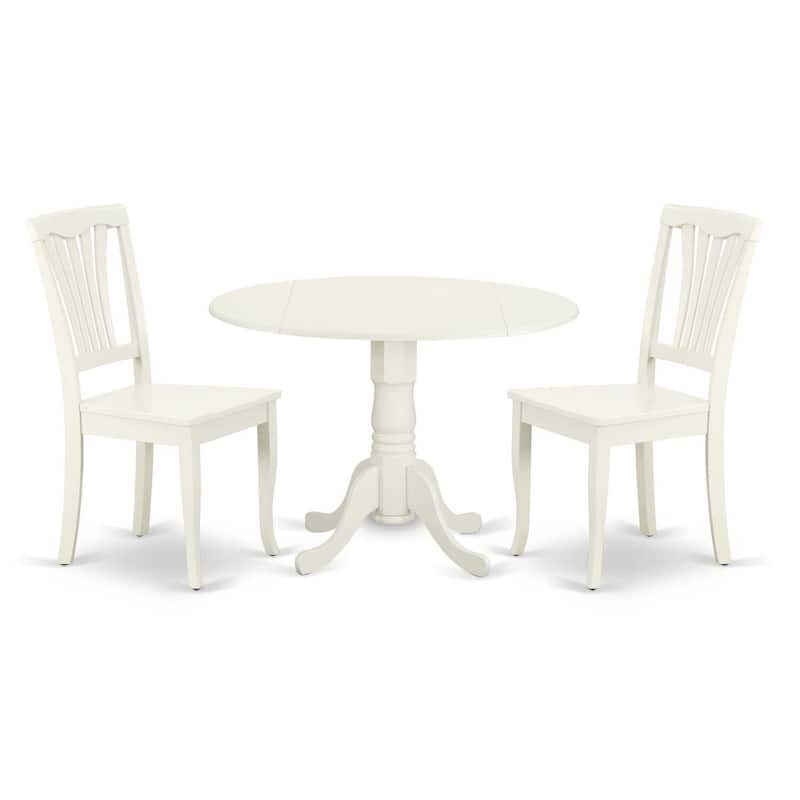 Round Dining Table Set for 4 - 3 Piece Table & Chair Set - 42 Inch Small Space Dining Room Furniture