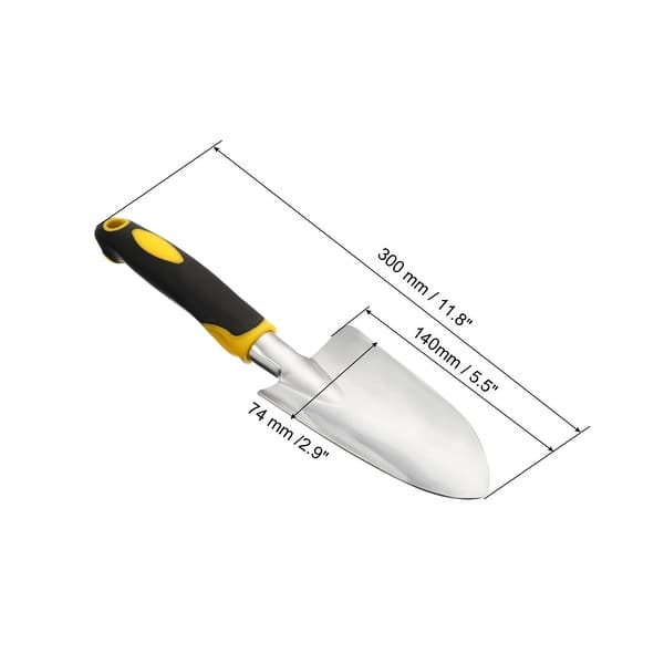 slide 3 of 5, Garden Trowel Gardening Hand Shovel Flower Bed Transplant Garden Hand Tools - Silver Tone, Yellow, Black - 11.8 inch, 1Pcs Silver Tone, Yellow, Black