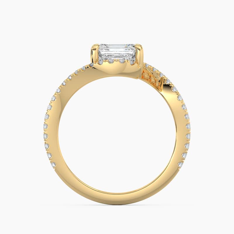 Auriya 14k Gold Asscher-cut Lab Grown Diamond Bypass Engagement Ring 1.00 to 5.00 ct. tw. (F-G, VS)