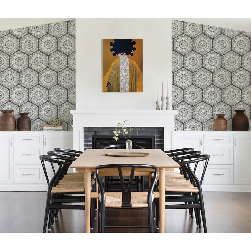 LiLi WhittWhitt Charcoal Harmony Peel & Stick Wallpaper