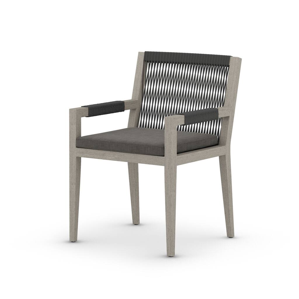 Atwood Outdoor Dining Armchair-Weathered Grey-FSC