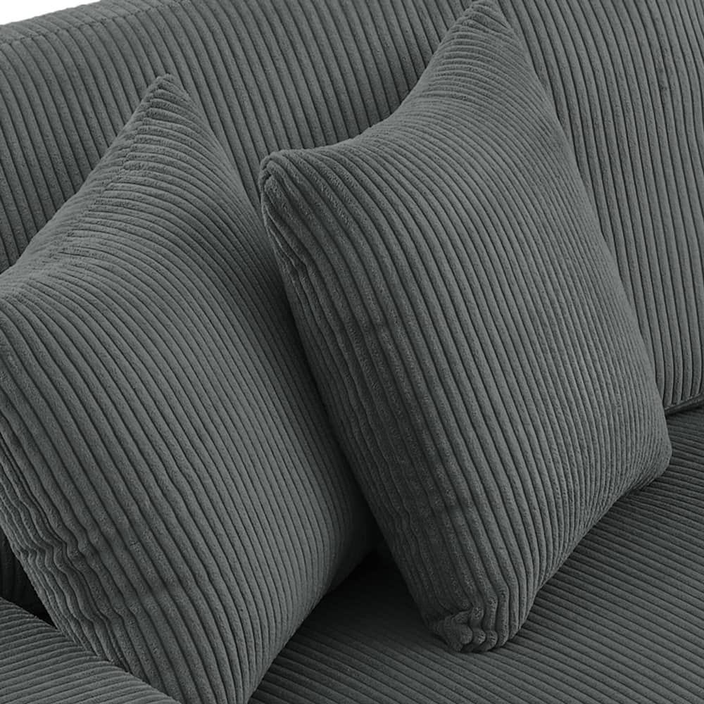 Corduroy Modular Sectional Sofa Set With Ottoman