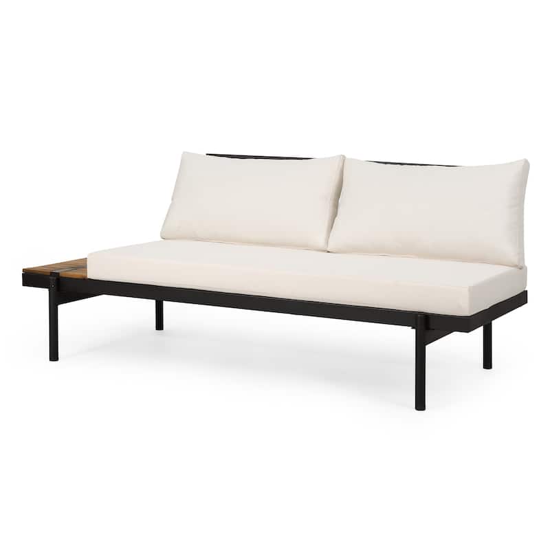 The Outdoor Acacia 5-seat Sectional Sofa Set w/ Water-resistant Cushions by Christopher Knight Home