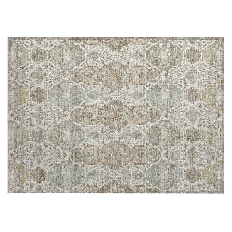 Machine Washable Indoor/ Outdoor Traditional Tracey Chantille Rug