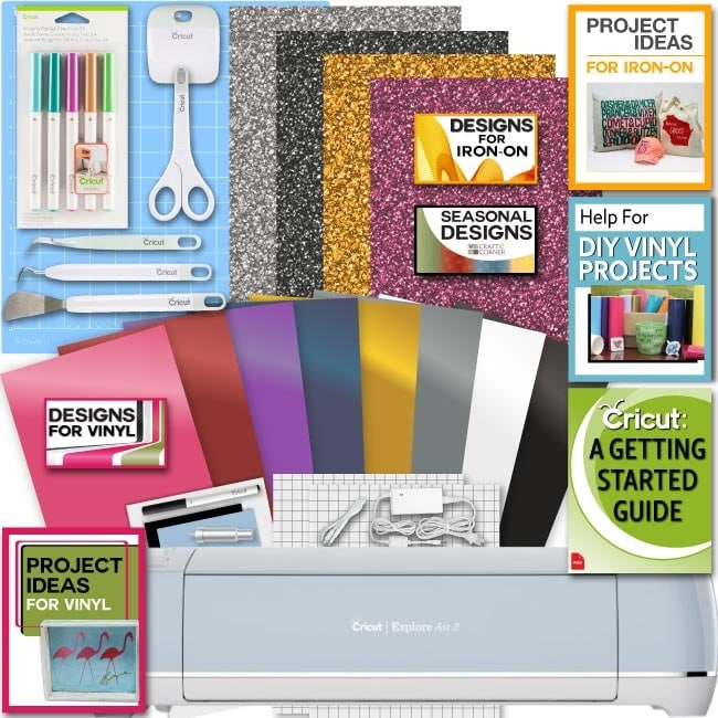 Cricut Explore Air Blue Machine Bundle Iron-On Vinyl Tools