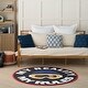 preview thumbnail 2 of 7, Nourison Imagination Indoor only Cream / Ivory Graphic Area Rug - 5' x Round