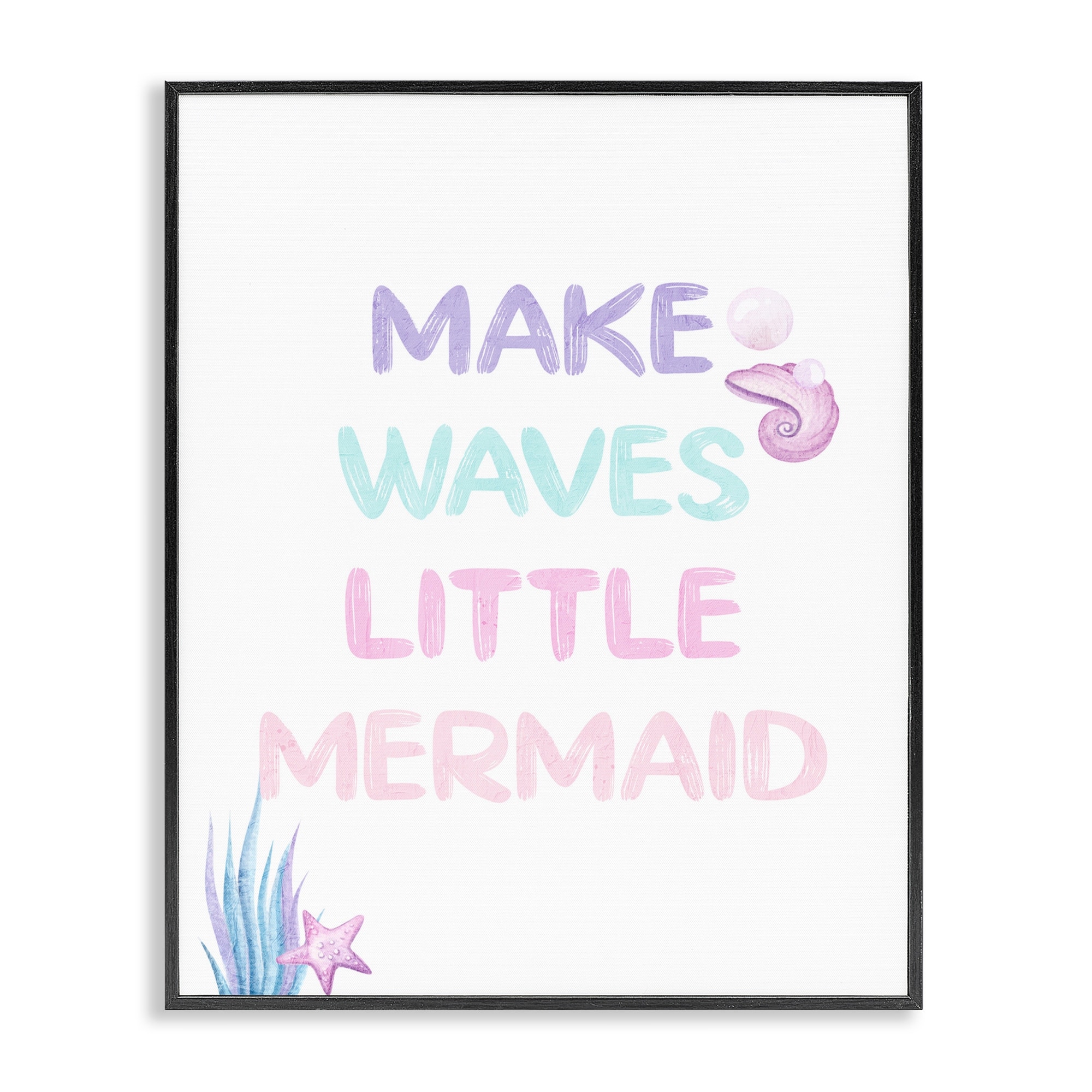 Stupell Make Waves Little Mermaid Framed Giclee Art Design By Kim Allen