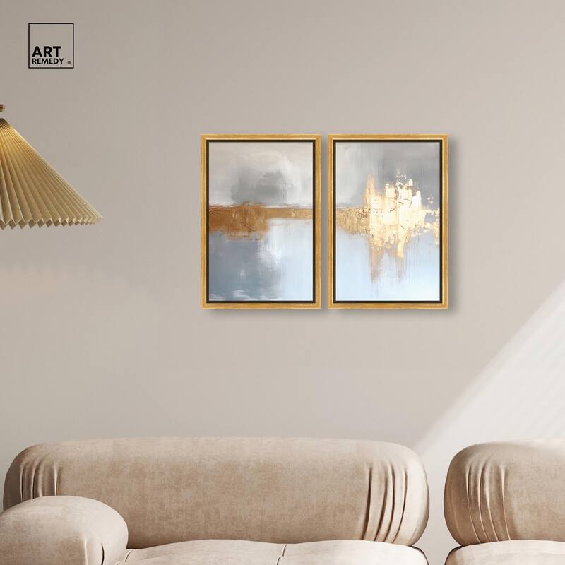 Serenity in Gold I Canvas Set of 2 by Art Remedy