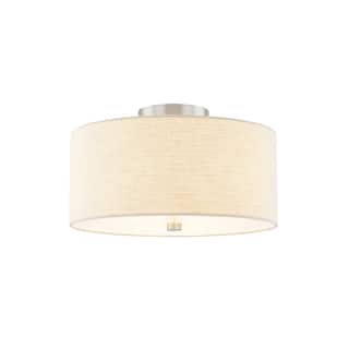 Justice Design Textile - Classic 14 Inch Drum Semi-Flush Light