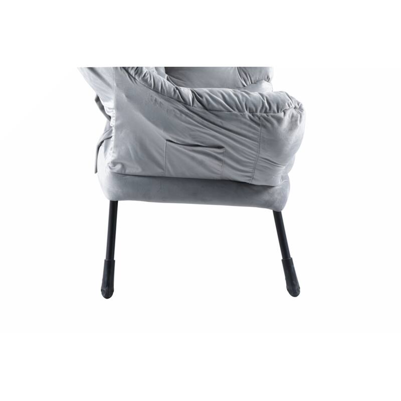 Accent Contemporary Lounge Chair,Single Steel Frame Leisure Sofa Chair with Armrests and A Side Pocket(Light Gray)