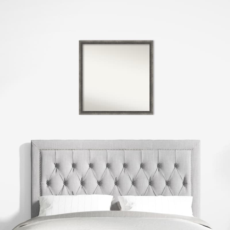 Burnished Concrete Narrow Non-Beveled Wood Framed Wall Mirror - Burnished Concrete Narrow
