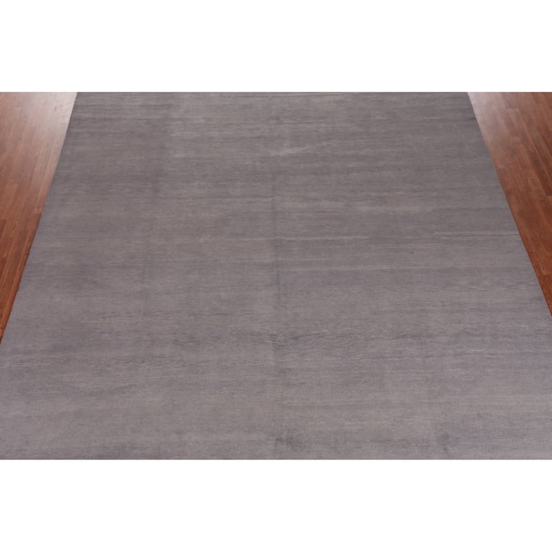 Vegetable Dye Solid Gabbeh Persian Large Rug Hand-Knotted Wool Carpet - 10'8" x 13'10"
