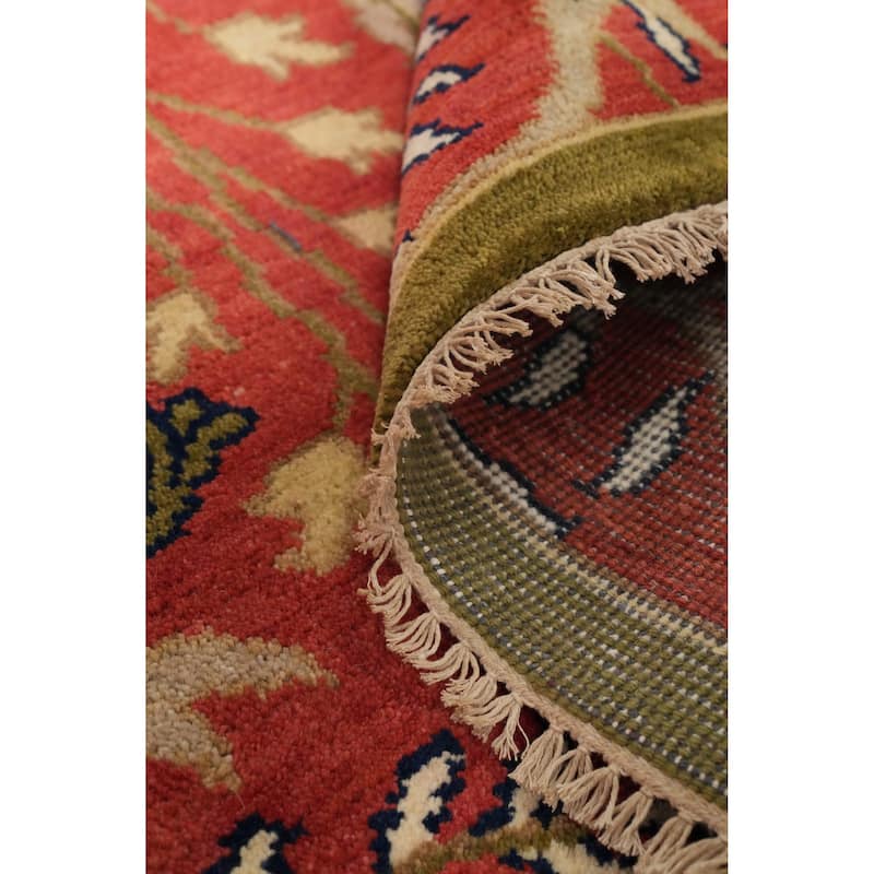 Hand Knotted Oriental 100% Wool Carpet Traditional All-Over Red Ziegler Area Rug - 10' 1'' X 7' 7''