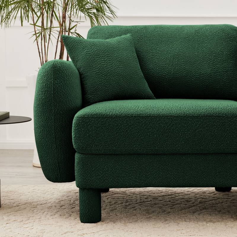 109.4" 3-Seater Modern Upholstered Sofa Couch, Deep-Seat Sectional Sofa with Shell-Shaped Armrests, Leisure Sofa for Living Room