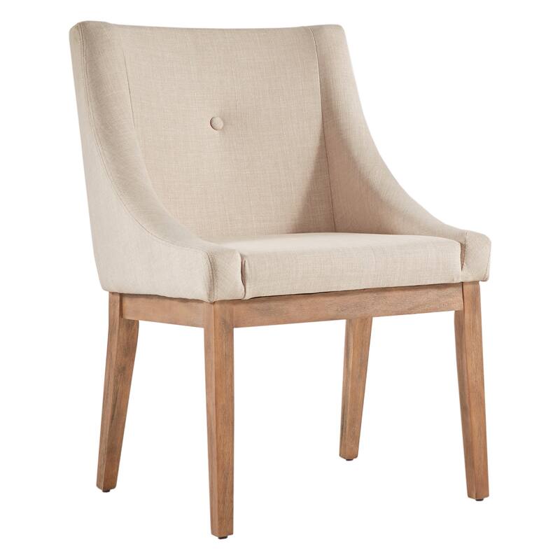 Voyager Button Tufted Slope Arm Linen Dining Chair (Set of 2) by iNSPIRE Q Artisan