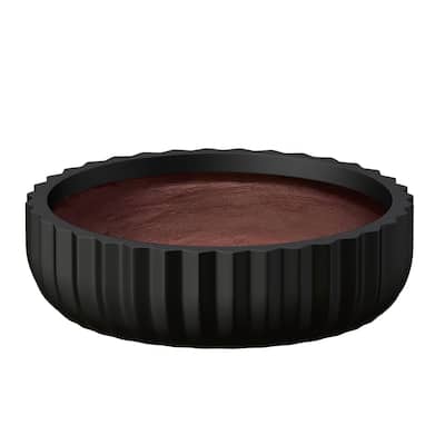 Round Fulted Bowl Planter with Enhanced Interior Concrete Flower Pots