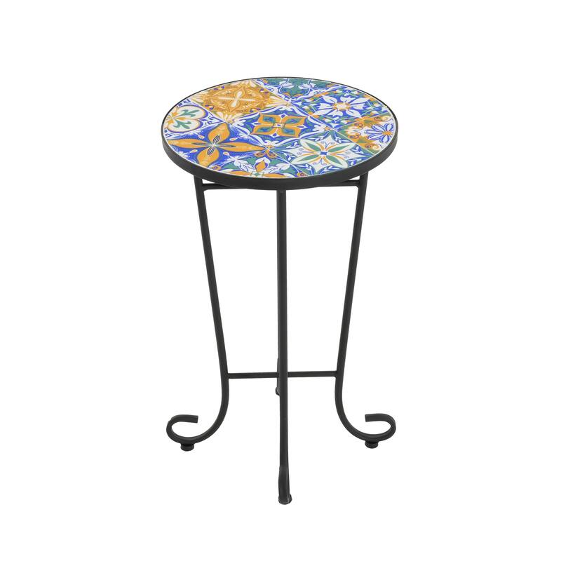 Patio Side table with Shelf
