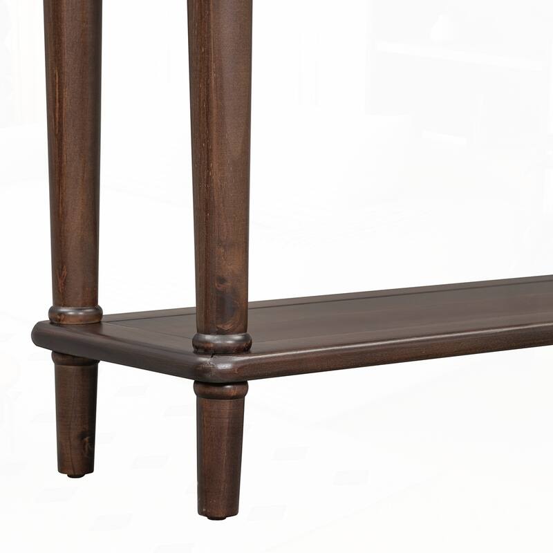 Retro Console Table with Open Shelf and 4 Drawers for Entryways