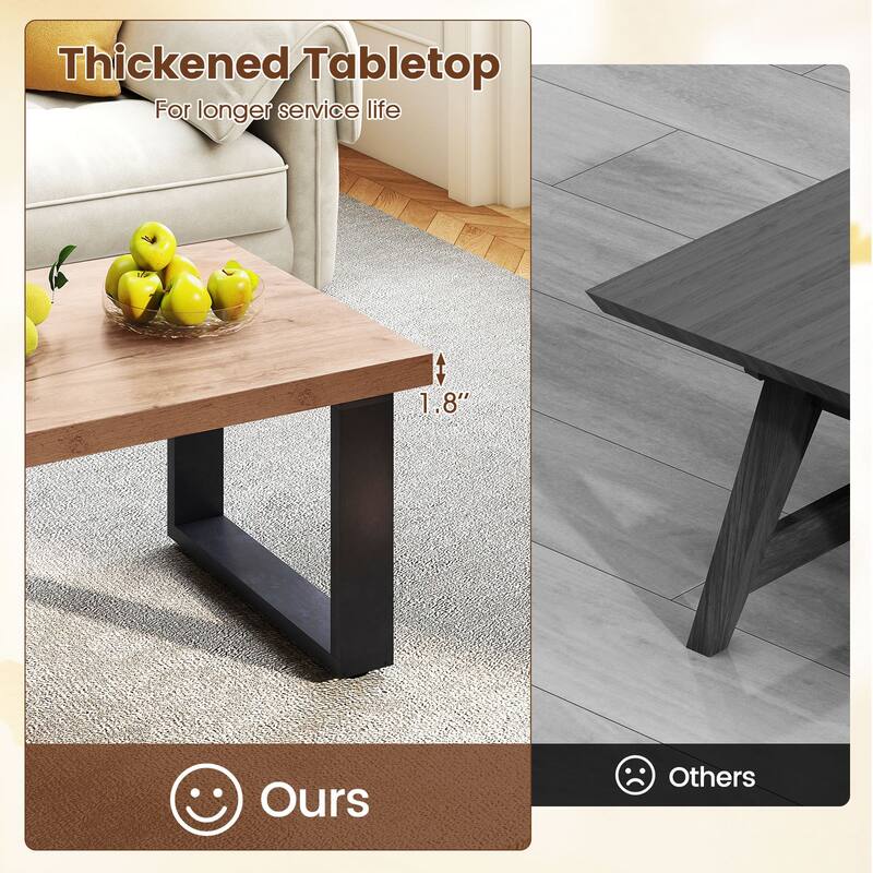 Gymax 47'' Farmhouse Style Accent Table w/ Thickened Tabletop &