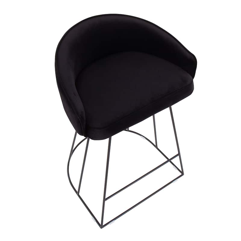 Silver Orchid Haid Velvet Upholstered Counter Stool (Set of 2)