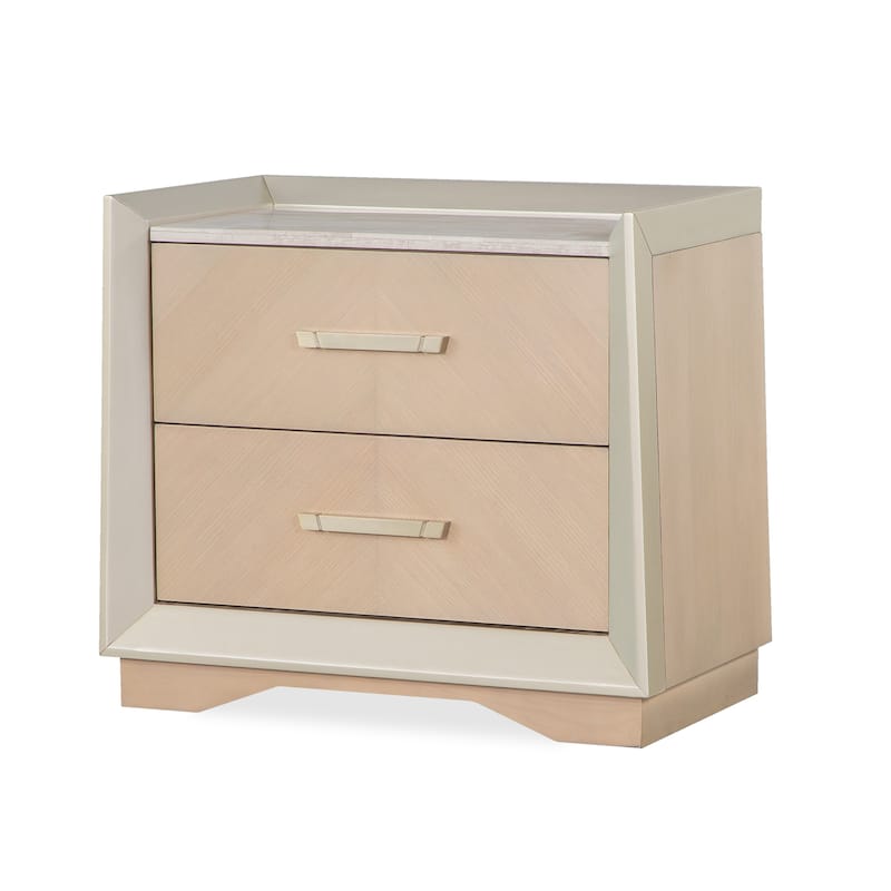 Milan Contemporary Champagne Bedroom Set with LED Lighting