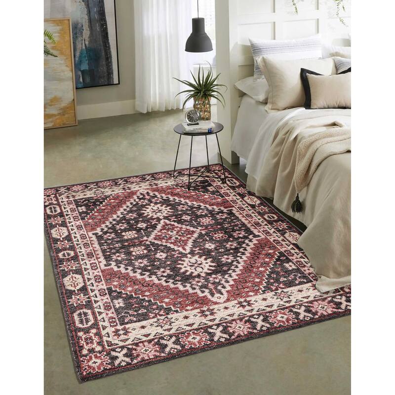 ECARPETGALLERY Hand-knotted Jules Serapi Dark Brown Wool Rug - 5'5 x 7'7