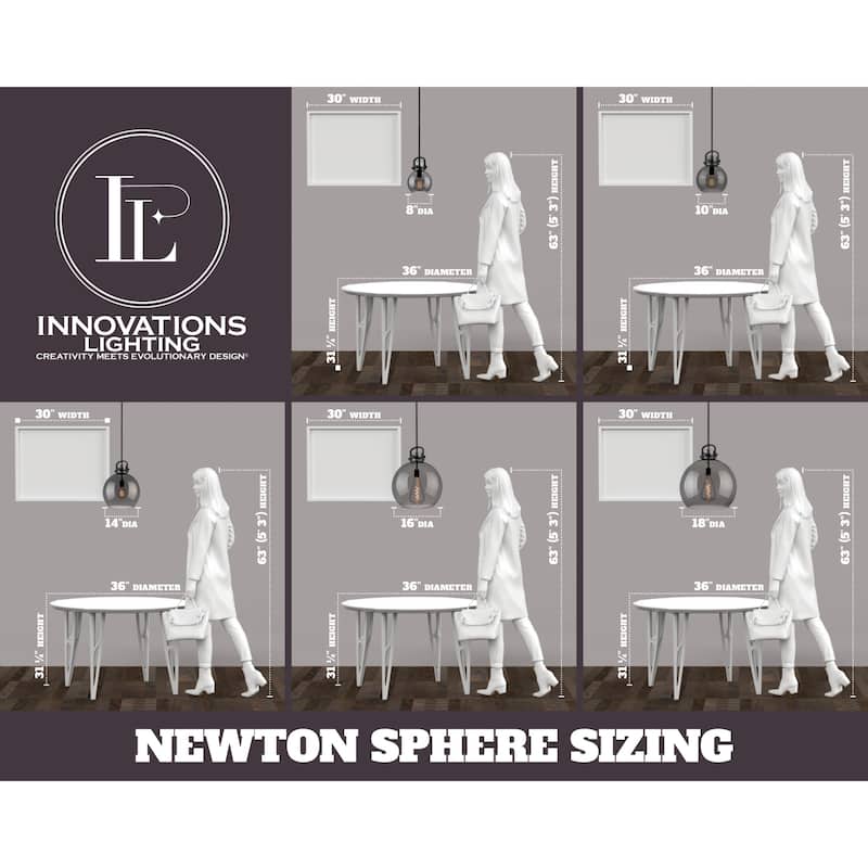 Innovations Lighting 410-1PM-12-10 Newton Bell Pendant Newton Bell 10"