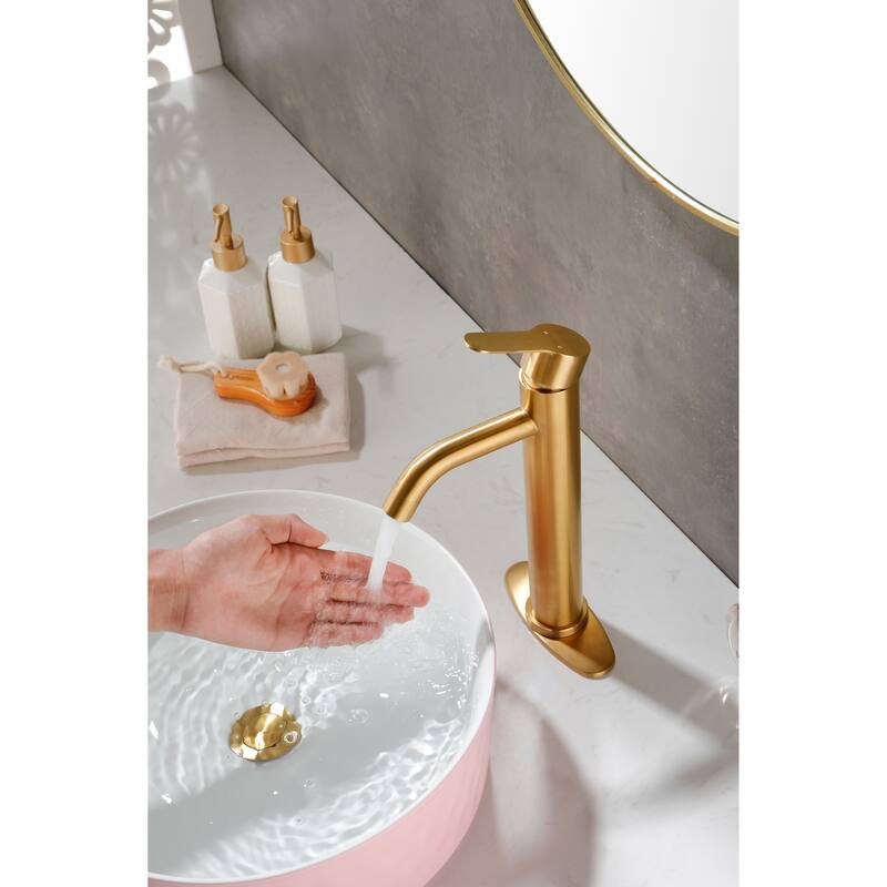 Modern Single Handle Bathroom Sink Faucet with Controls for Water Flow Speed and Temperature, Easy Clean