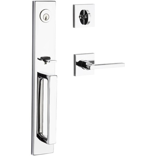 Baldwin SC.SANXSQU.L.CSR Santa Cruz Left Handed Standard C Keyway Single Cylinder Keyed Entry Handleset with Square Lever and