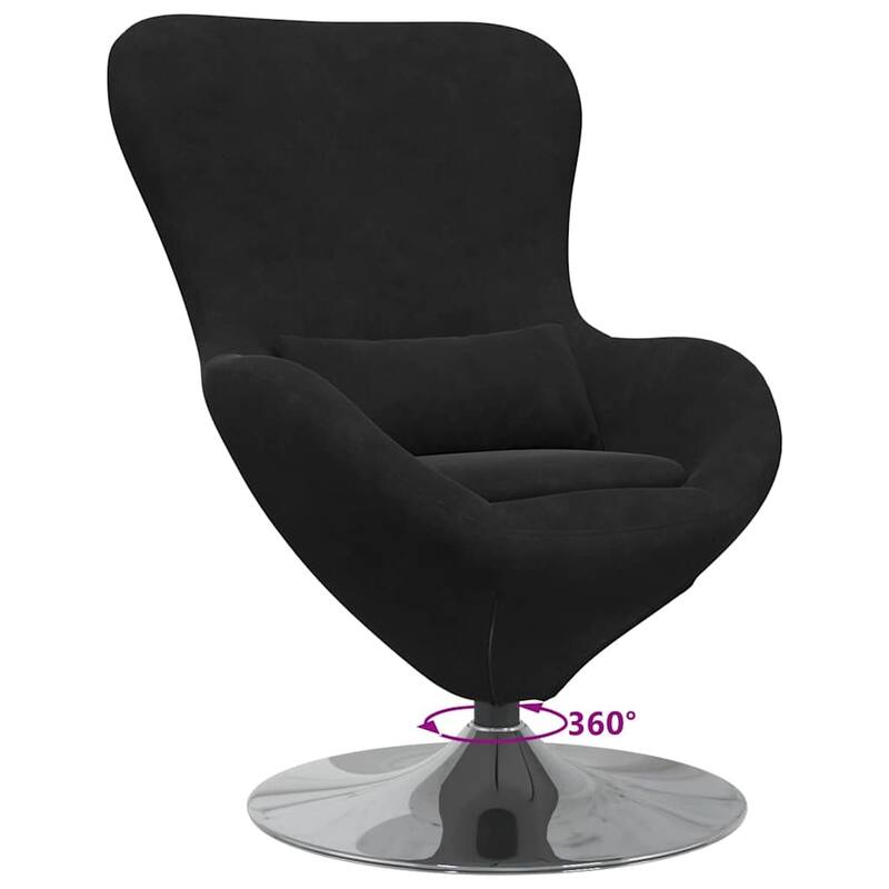 vidaXL Egg Chair Black/ Dark/Light Grey Velvet - 24.8 x 28.7 x 35.4