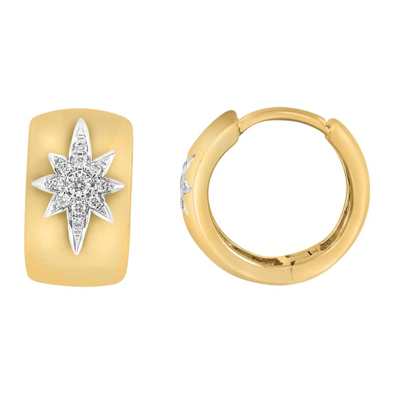 Effy Women's 14k Yellow Gold Diamond Wide Hoop Earrings