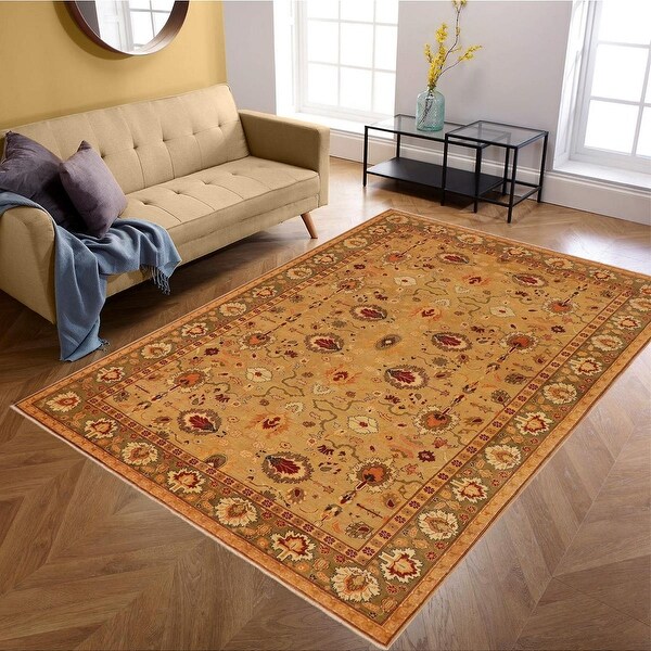 Small Vintage Rug 1.7x3.0 ft Gold Color Rug