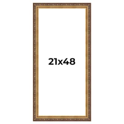 21x48 Frame Vintage Gold Solid Wood Picture Frame | 2.5 Inch Moulding