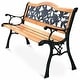 preview thumbnail 1 of 9, Costway Patio Park Garden Metal Bench Porch Path Chair Furniture Cast Natural