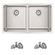 preview thumbnail 2 of 20, STYLISH 31 inch Stainless Steel 18G Double Bowl Dual Mount Kitchen Sink - Brushed Stainless Steel - 31" x 18" x 9"