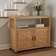 preview thumbnail 19 of 32, GDFStudio - Harbor Outdoor Solid Fir Wood Storage Bar Table with Slatted Design