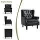 preview thumbnail 14 of 27, Set of 2 Vegan Leather Upholstered Button Tufted Accent Chair