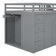 preview thumbnail 15 of 17, Heavy Duty Loft Bed All-in-One Cabinet Bed Frame, Grey